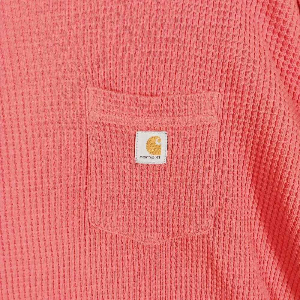 Carhartt, Relaxed Fit Waffle Thermal Long Sleeve, Front Pocket w/ Logo, L 12/14 - Picture 6 of 16